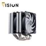 ⁦SilverStone Hydrogon D120 ARGB Dual tower CPU cooler with 6 heat-pipes and dual 120mm ARGB fans⁩ - الصورة ⁦5⁩