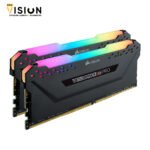 ⁦Corsair VENGEANCE RGB PRO 32GB (2 x 16GB) DDR4 3200MHz C16 RAM Kit Black⁩ - الصورة ⁦3⁩
