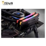 ⁦Corsair VENGEANCE RGB PRO 32GB (2 x 16GB) DDR4 3200MHz C16 RAM Kit Black⁩ - الصورة ⁦4⁩