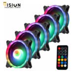 JEDEL 5 Pack RGB Case Fans 120MM LED Cooling With HUB + Remote