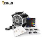 ⁦JEDEL 5 Pack RGB Case Fans 120MM LED Cooling With HUB + Remote⁩ - الصورة ⁦4⁩