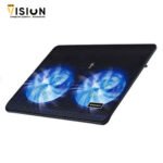 ⁦Jertech KL330 Thin Multi Function Laptop Cooler With Blue Light And 2 Fan⁩ - الصورة ⁦2⁩