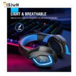 ⁦Onikuma K1B BLUE Gaming Headset – 7.1 Surround Sound – 50MM Drivers – Noise Canceling Mic⁩ - الصورة ⁦2⁩