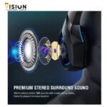 ⁦Onikuma K1B BLUE Gaming Headset – 7.1 Surround Sound – 50MM Drivers – Noise Canceling Mic⁩ - الصورة ⁦6⁩