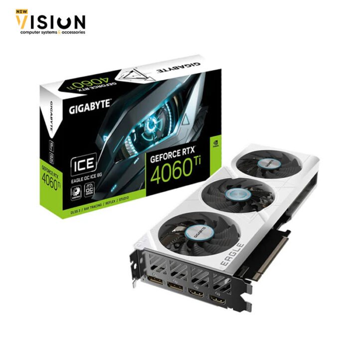 GIGABYTE GeForce RTX 4060 Ti Eagle OC ICE 8G Graphics Card, 3X WINDFORCE Fans, 8GB 128-bit GDDR6, GV-N406TEAGLEOC ICE-8GD Video Card - Image 1