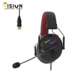 ⁦Redragon H380 CHIRON USB Gaming Headset - RGB lighted Virtual Surround Sound 7.1 - Noise Cancelation Microphone⁩ - الصورة ⁦3⁩