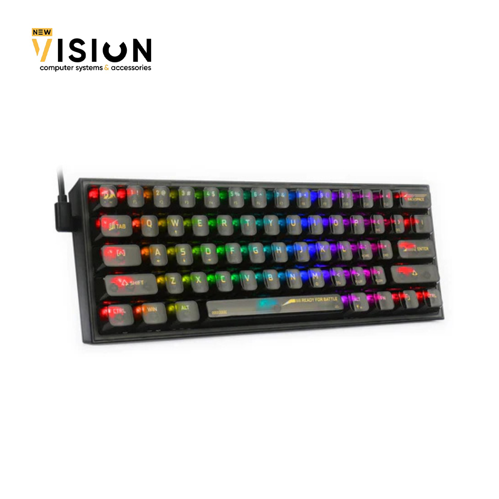 Untitled design (5) Redragon K617CTB-RGB 60% Wired RGB Gaming Keyboard, 61 Keys Compact Full-Transparent Mechanical Keyboard - الصورة 1