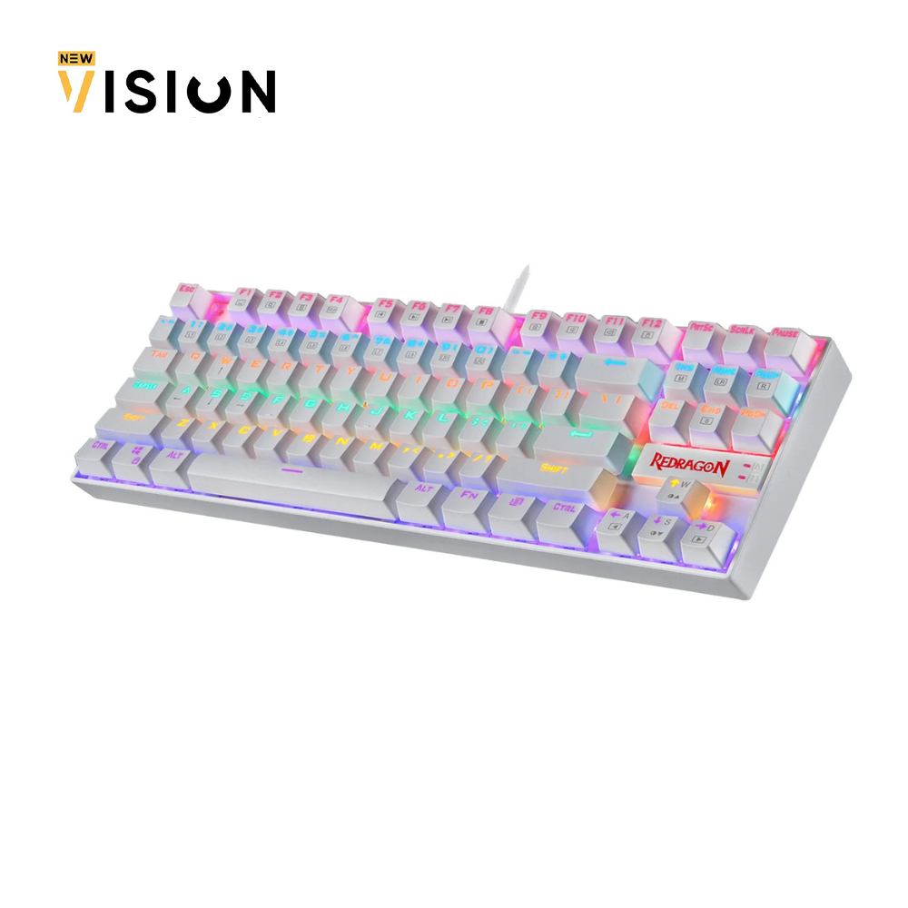 Untitled design (8) Redragon K552 KUMARA Rainbow Mechanical Gaming Keyboard – Red Switch (White) - الصورة 1