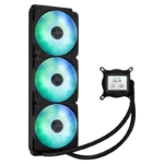 ⁦ASUS Prime LC ARGB LCD all-in-one CPU liquid cooler with sharp screen showcasing CPU & GPU information with different background, high-performance Asetek pump armed with robust motor, daisy-chainable fans⁩ - الصورة ⁦7⁩