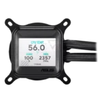 ⁦ASUS Prime LC ARGB LCD all-in-one CPU liquid cooler with sharp screen showcasing CPU & GPU information with different background, high-performance Asetek pump armed with robust motor, daisy-chainable fans⁩ - الصورة ⁦4⁩