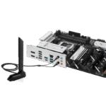 ⁦AMD B650 ATX motherboard, DDR5, PCIe 5.0 Ready, three M.2 slots, Wi-Fi 6E, Realtek 2.5Gb Ethernet, DisplayPort, HDMI™, rear USB 10Gbps Type-A & Type-C® support, BIOS FlashBack™, Aura Sync⁩ - الصورة ⁦4⁩