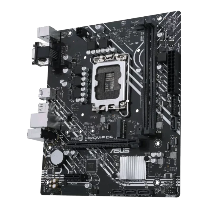 ⁦Intel® H610 (LGA 1700) micro-ATX motherboard with DDR4, PCIe 4.0, M.2 slot, Realtek 1 Gb Ethernet, D-Sub, USB 3.2 Gen 1 ports, SATA 6 Gbps⁩ - الصورة ⁦4⁩