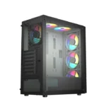 ⁦Xander Hulk Black 4 Argb Fans Mid Tower Case With Psu 600W 80+ White⁩ - الصورة ⁦3⁩