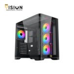 XIGMATEK Crystal Storm 4 fan PWM Argb Curved TG Mid Tower