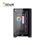 ⁦XIGMATEK Crystal Storm 4 fan PWM Argb Curved TG Mid Tower⁩ - الصورة ⁦2⁩
