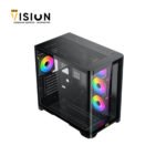 ⁦XIGMATEK Crystal Storm 4 fan PWM Argb Curved TG Mid Tower⁩ - الصورة ⁦3⁩