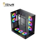 ⁦XIGMATEK Pano II LCD Type C 8 Fan ARGB Pwm 9inch Multi Display LCD Panel Curved TG EATX Super Tower Case⁩ - الصورة ⁦2⁩