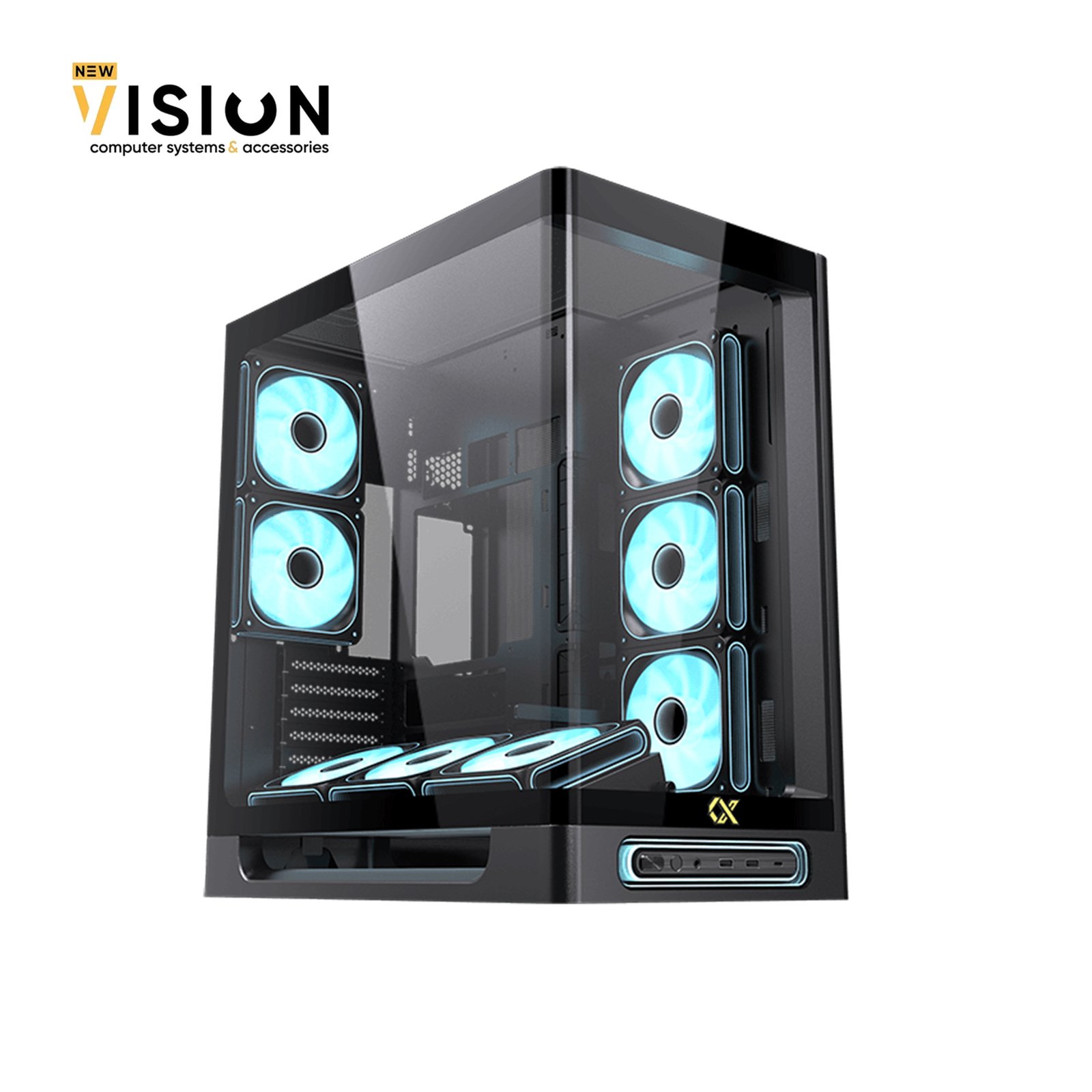 XIGMATEK Heaven  8 ARGB Fans PWM Type-C E-ATX Support BTF Curved Glass Case