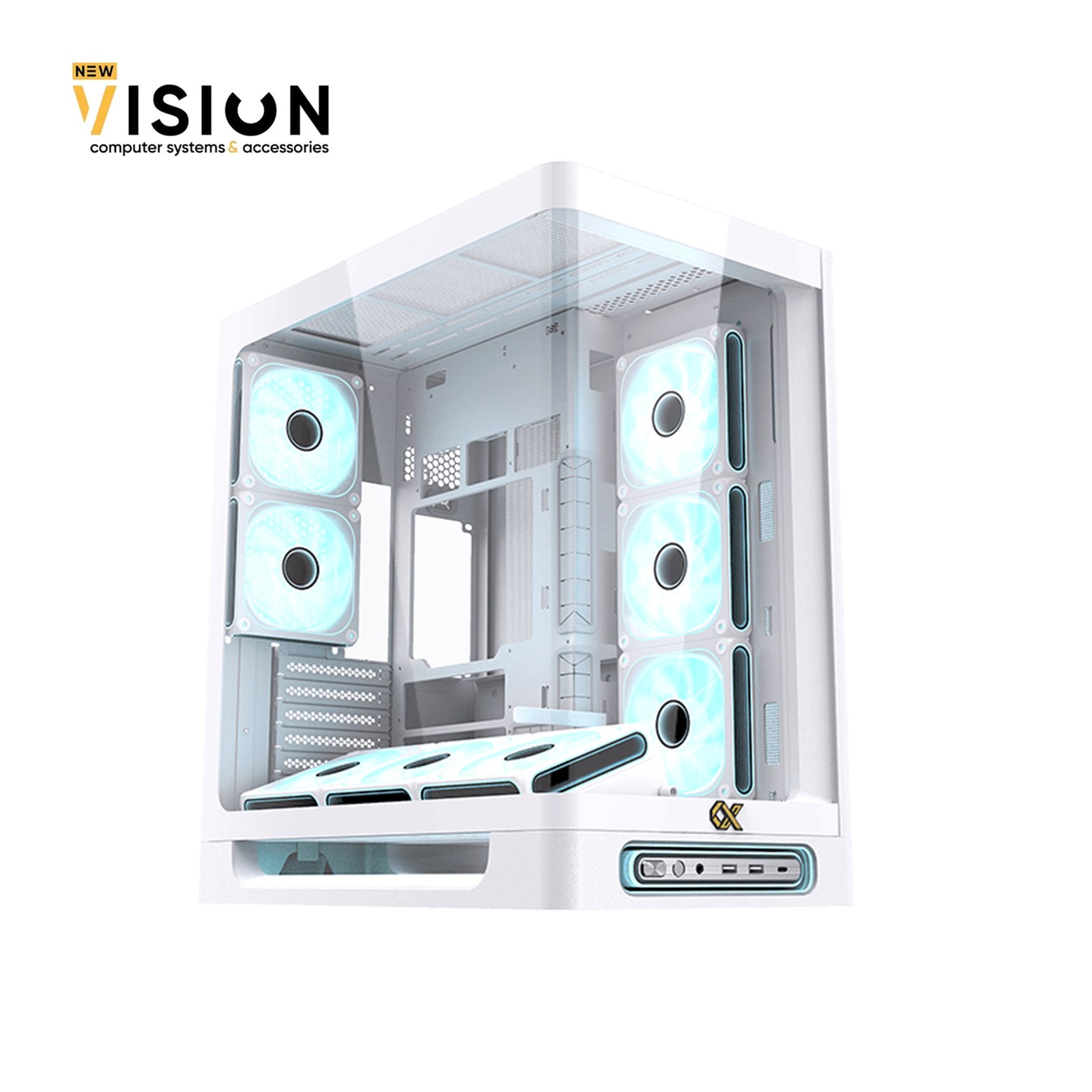 XIGMATEK Heaven Air Arctic  8 ARGB Fans PWM Type-C E-ATX Support BTF Curved Glass Case