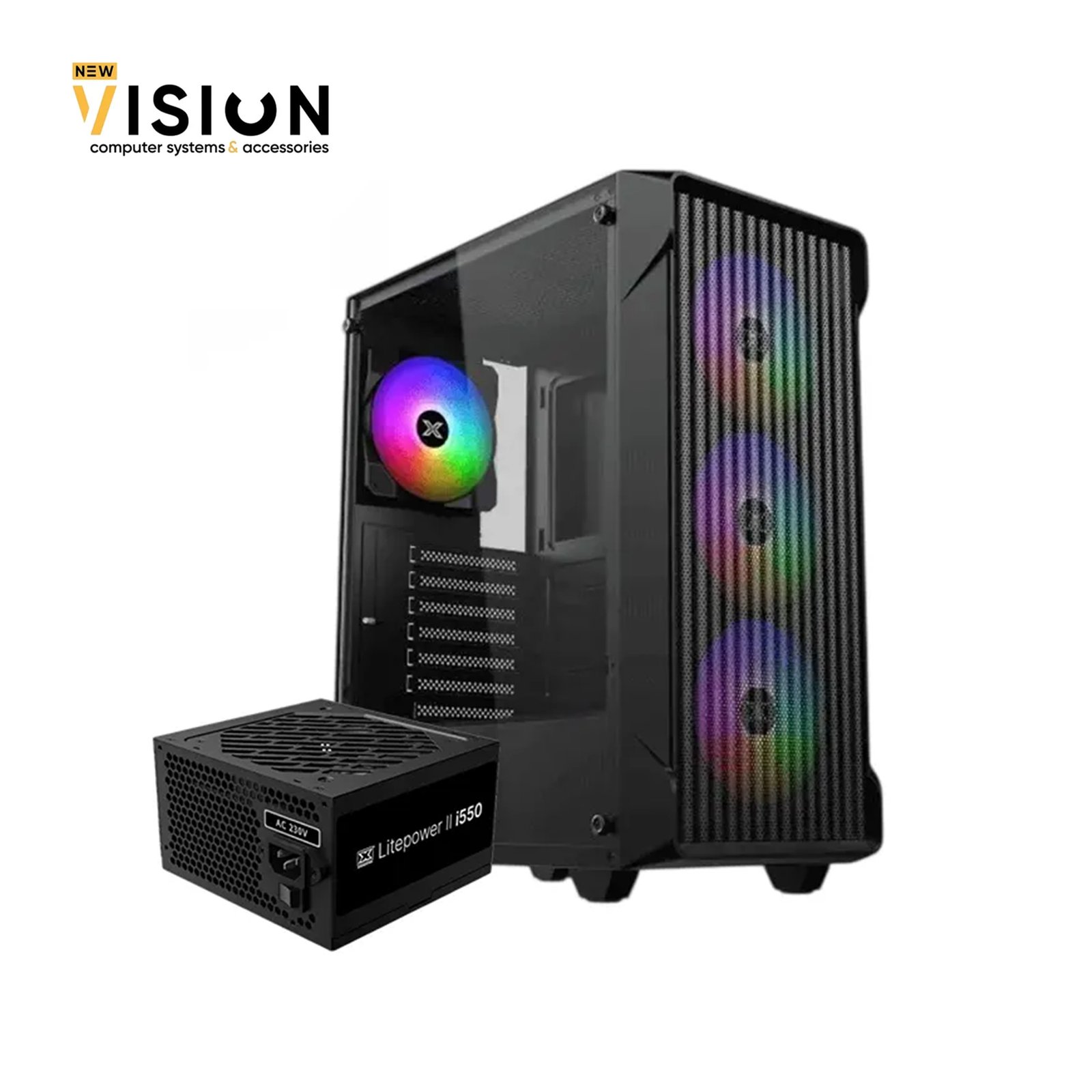 XIGMATEK Sky II Wave FRGB + Litepower II 550W Mid Tower Case